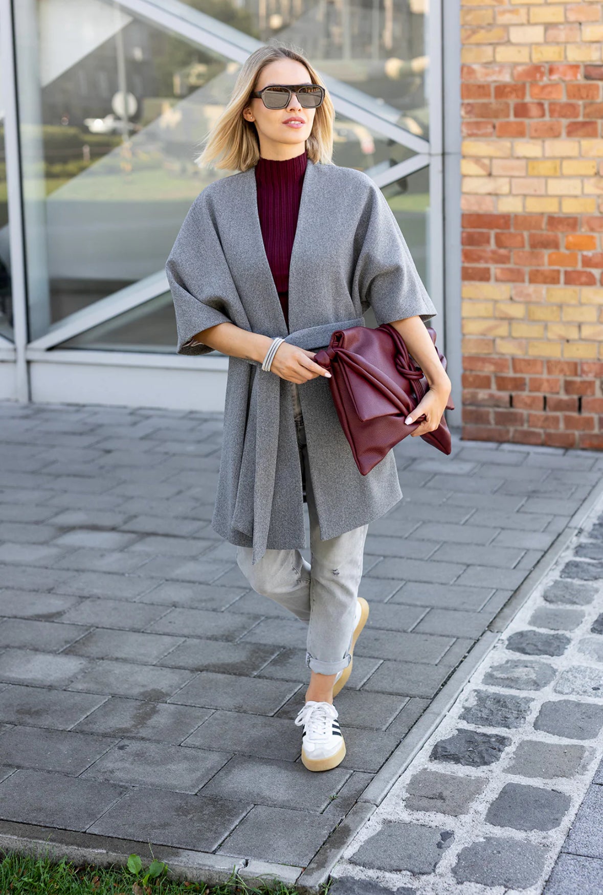 Premium woman belted coat