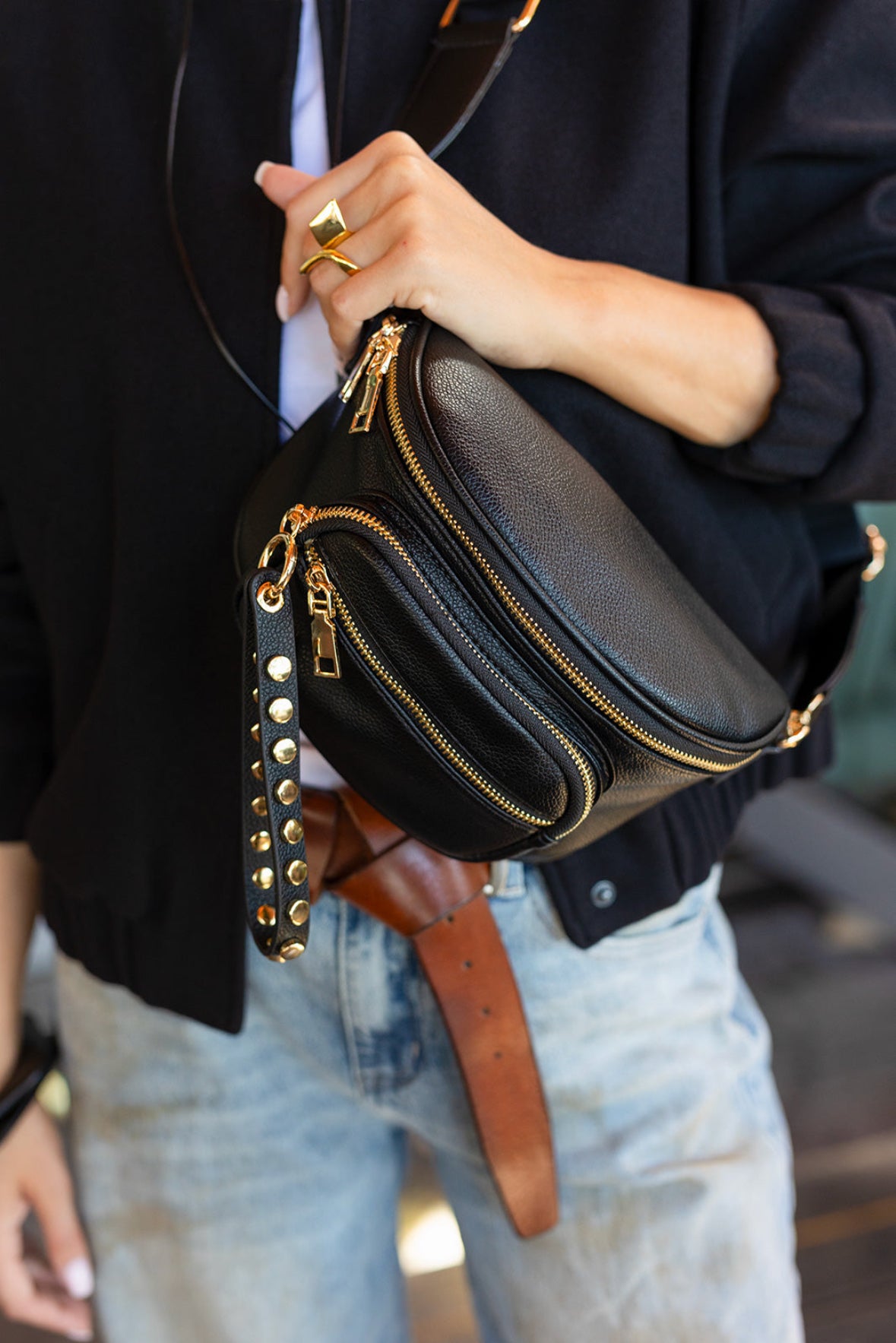 Vegan leather crossbody bag