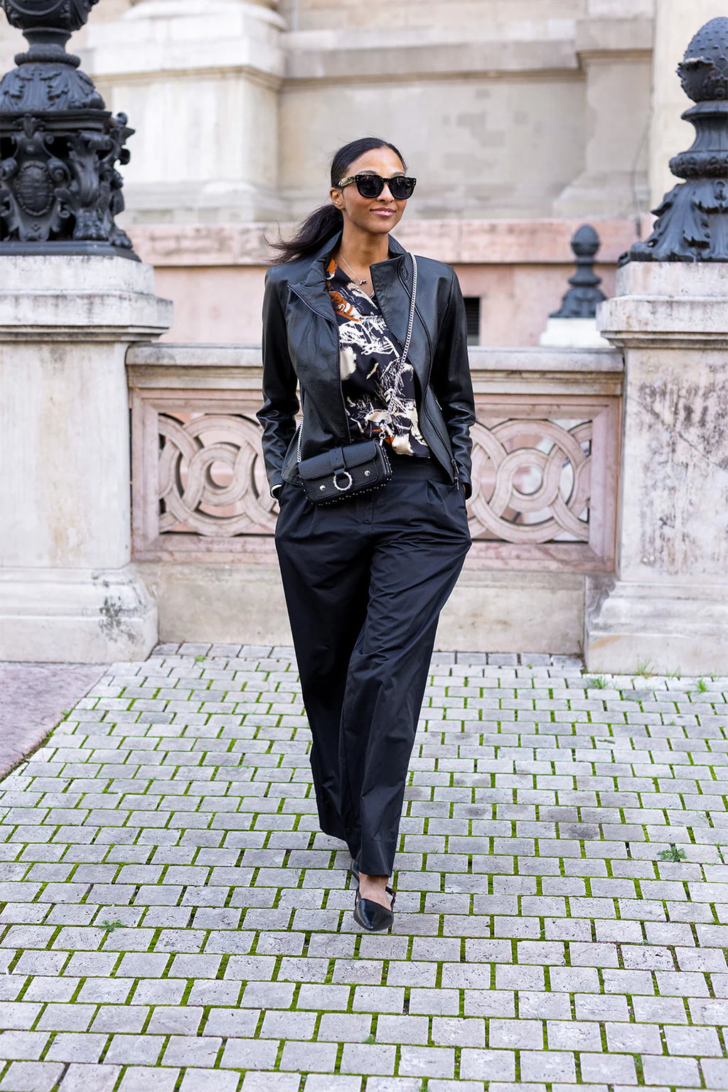 Black Label woman leather jacket